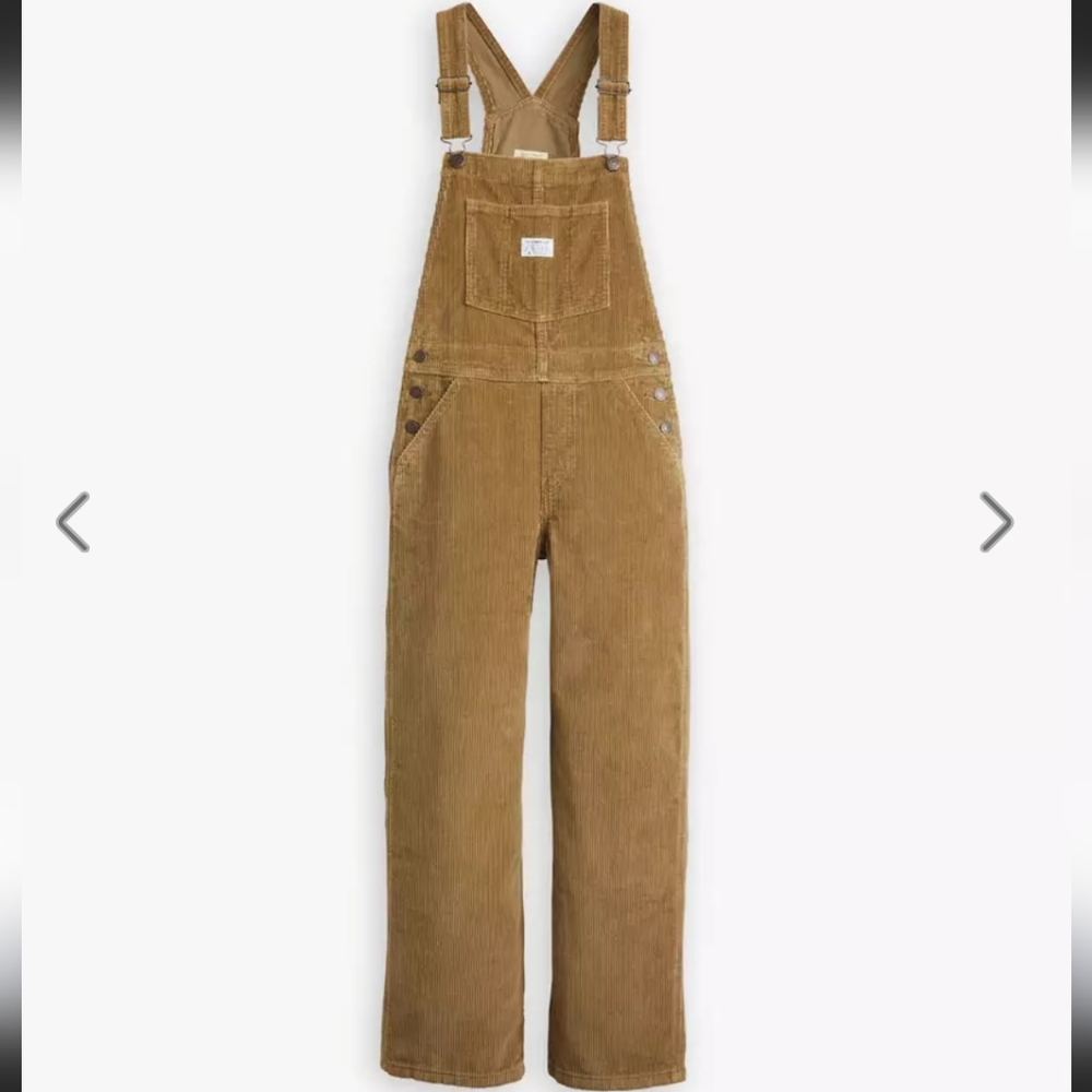 Women's Brown Corduroy Overalls - Picture 4 of 7